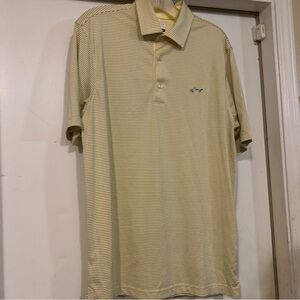 Greg Norman Collection Pale Yellow Striped Polo